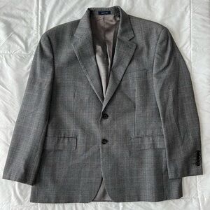 Ralph Ralph Lauren Silk Wool Houndstooth Blazer Sport Jacket 42S Gray Tweed